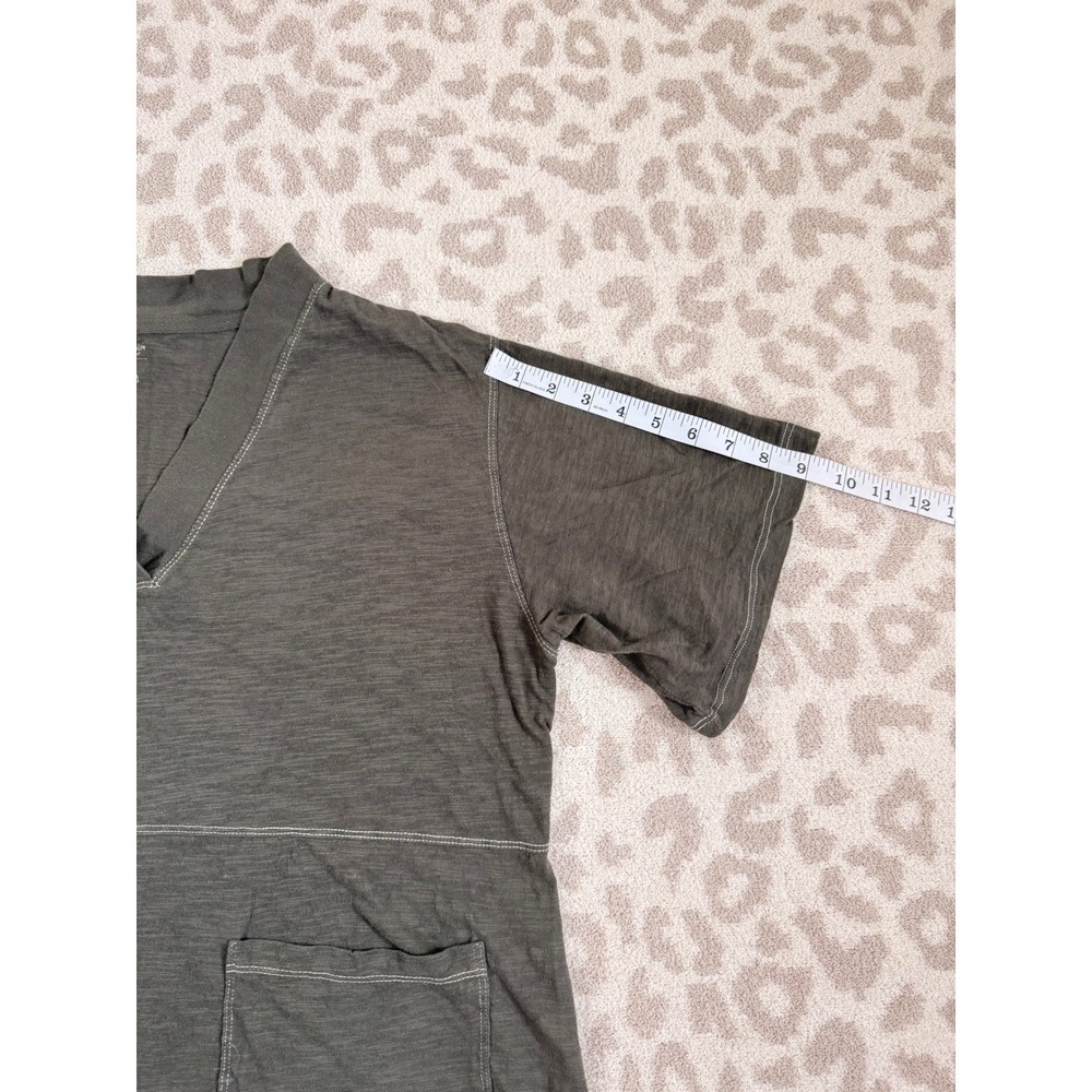 Natural Life Charlie V-Neck Cotton Tunic Dress Olive Green Patch Pockets Size S - Picture 8 of 11